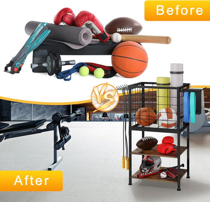 Home Gym Storage Exercise Equipment Organizer for Home
