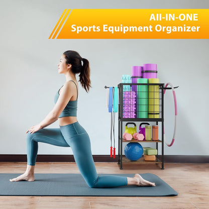 Home Gym Storage Exercise Equipment Organizer for Home
