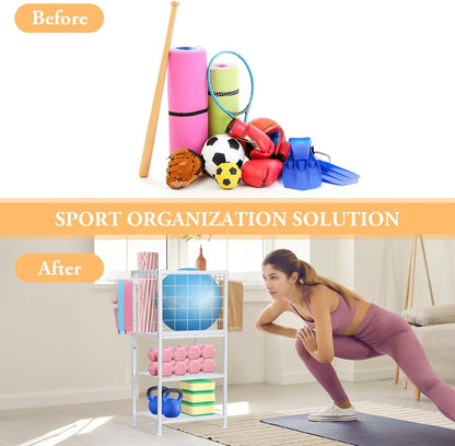 Home Gym Storage Exercise Equipment Organizer for Home