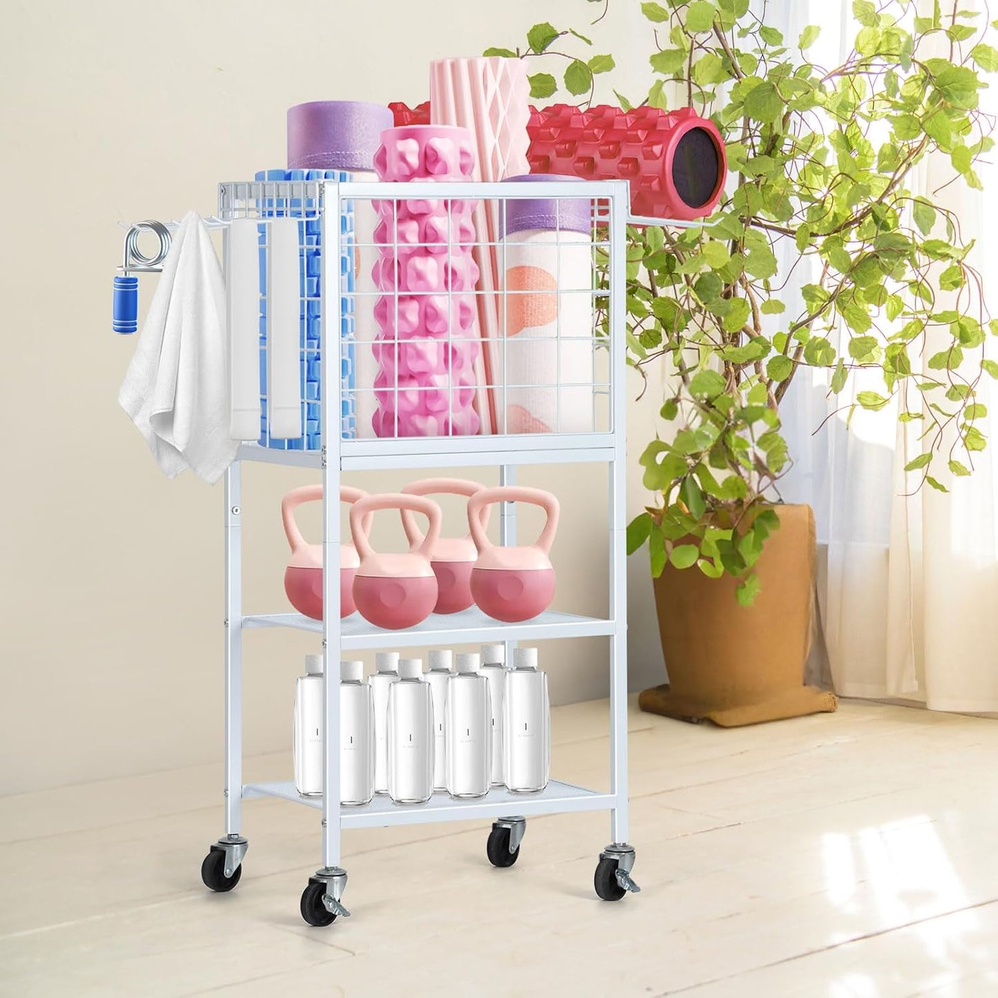 Home Gym Storage Exercise Equipment Organizer for Home