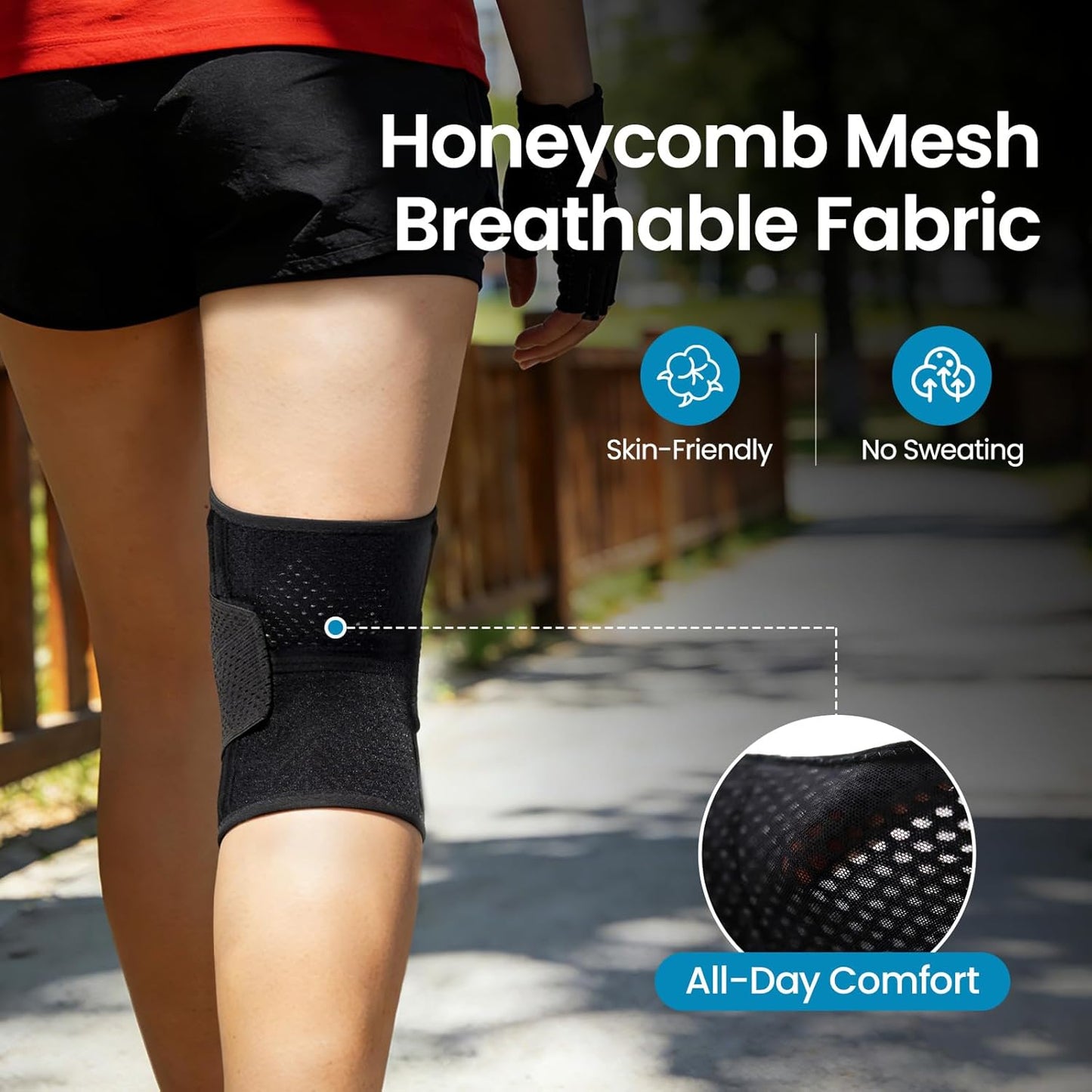 Knee Brace with Side Stabilizers for Meniscal Tear Knee Pain ACL MCL Arthritis Injuries Recovery, Breathable Adjustable Knee Support for Men and Women