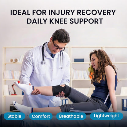 Knee Brace with Side Stabilizers for Meniscal Tear Knee Pain ACL MCL Arthritis Injuries Recovery, Breathable Adjustable Knee Support for Men and Women