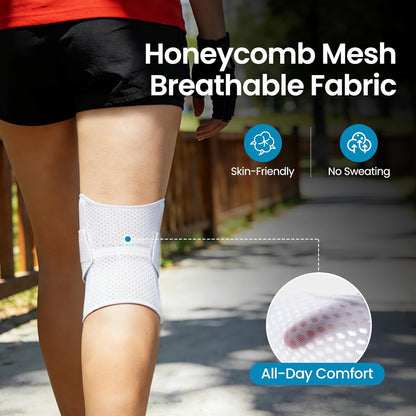 Knee Brace with Side Stabilizers for Meniscal Tear Knee Pain ACL MCL Arthritis Injuries Recovery, Breathable Adjustable Knee Support for Men and Women