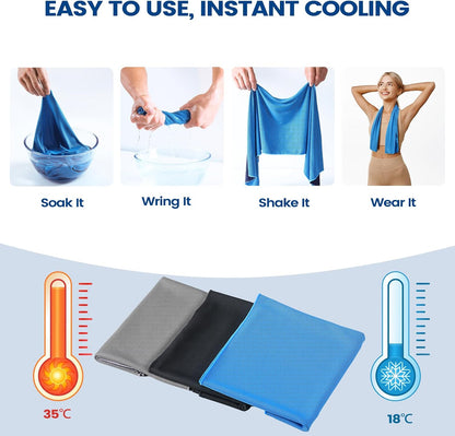4 Pack Cooling Towels, 40x12 Breathable Gym Towel for Neck Face