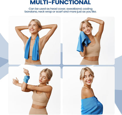 4 Pack Cooling Towels, 40x12 Breathable Gym Towel for Neck Face