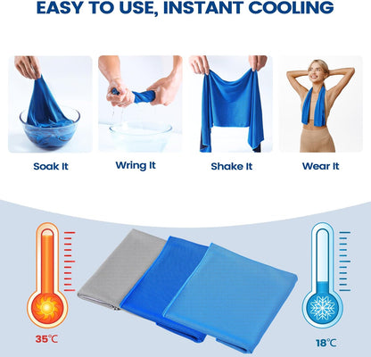 4 Pack Cooling Towels, 40x12 Breathable Gym Towel for Neck Face