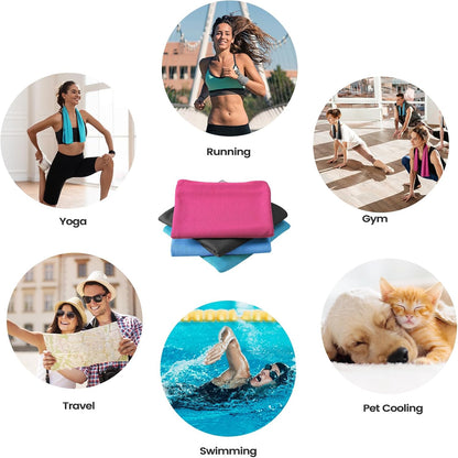 4 Pack Cooling Towels, 40x12 Breathable Gym Towel for Neck Face
