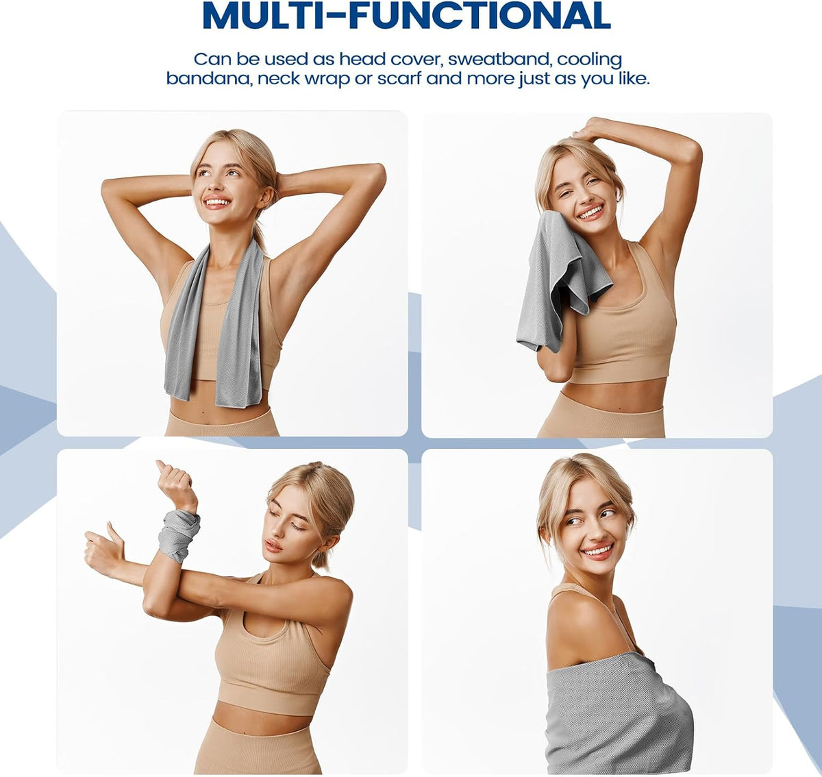 4 Pack Cooling Towels, 40x12 Breathable Gym Towel for Neck Face