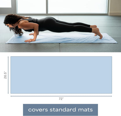 . Aura Yoga Mat Towel, Quick Dry Towel, Soft and Absorbent for Gym, Pilates, and Hot Yoga Mat, 1 Pack, 26.5 inches x 72 inches, Microfiber, Blue