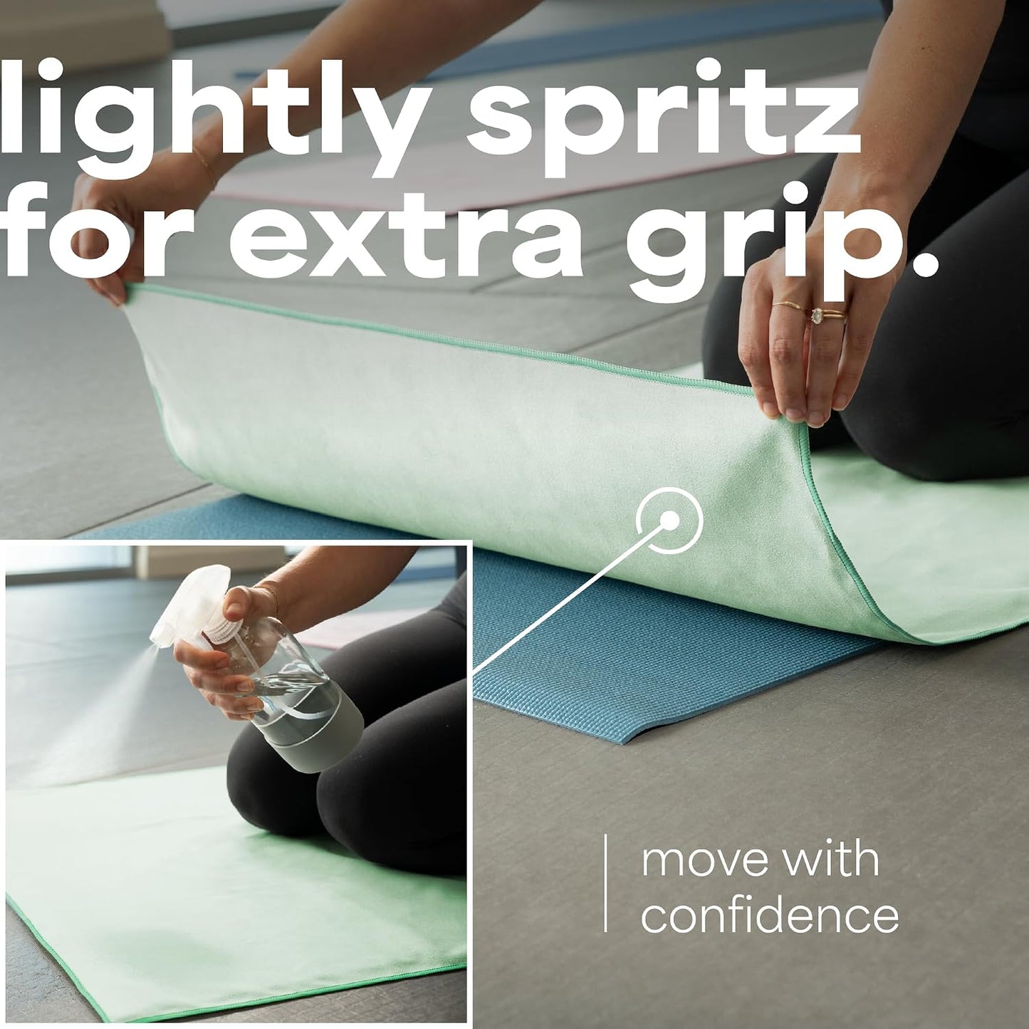 . Aura Yoga Mat Towel, Quick Dry Towel, Soft and Absorbent for Gym, Pilates, and Hot Yoga Mat, 1 Pack, 26.5 inches x 72 inches, Microfiber, Blue