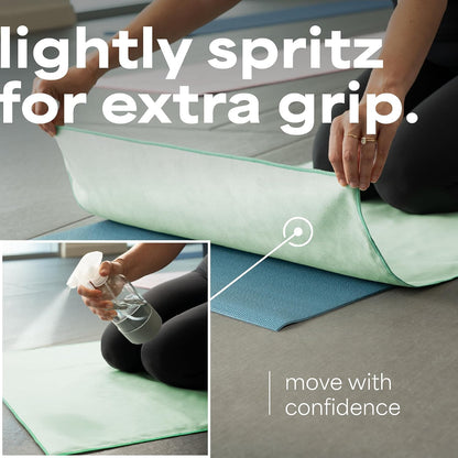 . Aura Yoga Mat Towel, Quick Dry Towel, Soft and Absorbent for Gym, Pilates, and Hot Yoga Mat, 1 Pack, 26.5 inches x 72 inches, Microfiber, Blue