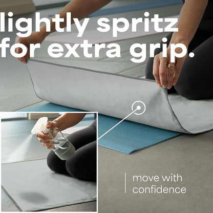 . Aura Yoga Mat Towel, Quick Dry Towel, Soft and Absorbent for Gym, Pilates, and Hot Yoga Mat, 1 Pack, 26.5 inches x 72 inches, Microfiber, Blue