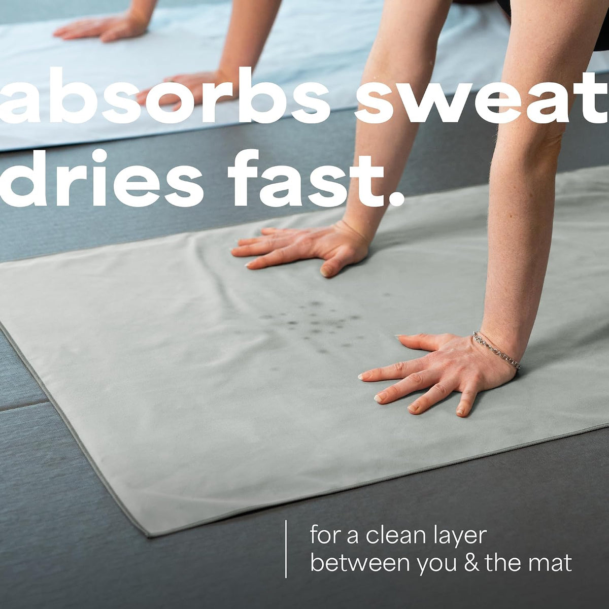 . Aura Yoga Mat Towel, Quick Dry Towel, Soft and Absorbent for Gym, Pilates, and Hot Yoga Mat, 1 Pack, 26.5 inches x 72 inches, Microfiber, Blue