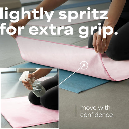 . Aura Yoga Mat Towel, Quick Dry Towel, Soft and Absorbent for Gym, Pilates, and Hot Yoga Mat, 1 Pack, 26.5 inches x 72 inches, Microfiber, Blue
