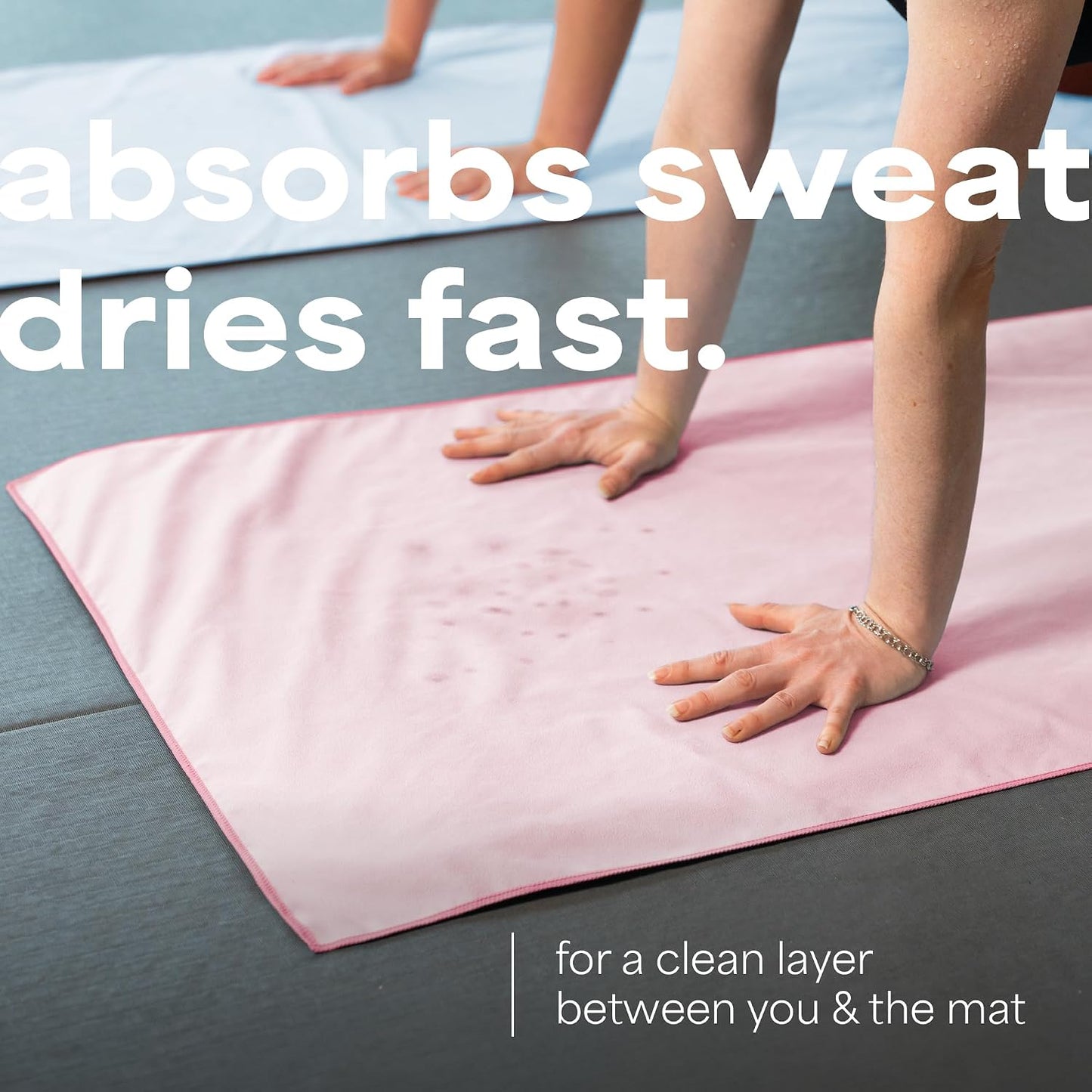 . Aura Yoga Mat Towel, Quick Dry Towel, Soft and Absorbent for Gym, Pilates, and Hot Yoga Mat, 1 Pack, 26.5 inches x 72 inches, Microfiber, Blue