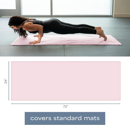 . Aura Yoga Mat Towel, Quick Dry Towel, Soft and Absorbent for Gym, Pilates, and Hot Yoga Mat, 1 Pack, 26.5 inches x 72 inches, Microfiber, Blue