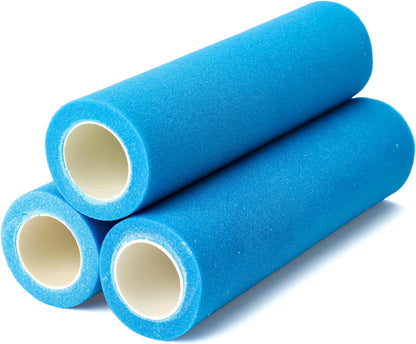 Bates- 9 Inch Foam Paint Roller Covers, 3 Pack, 3/8" Nap, Blue, High Density Foam Roller Covers for Painting Doors, Houses, Cabinets, Ceilings, Furniture, Smooth Even Finishes, Flat Surfaces