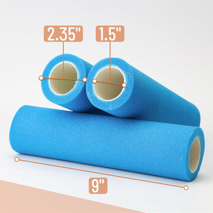 Bates- 9 Inch Foam Paint Roller Covers, 3 Pack, 3/8" Nap, Blue, High Density Foam Roller Covers for Painting Doors, Houses, Cabinets, Ceilings, Furniture, Smooth Even Finishes, Flat Surfaces