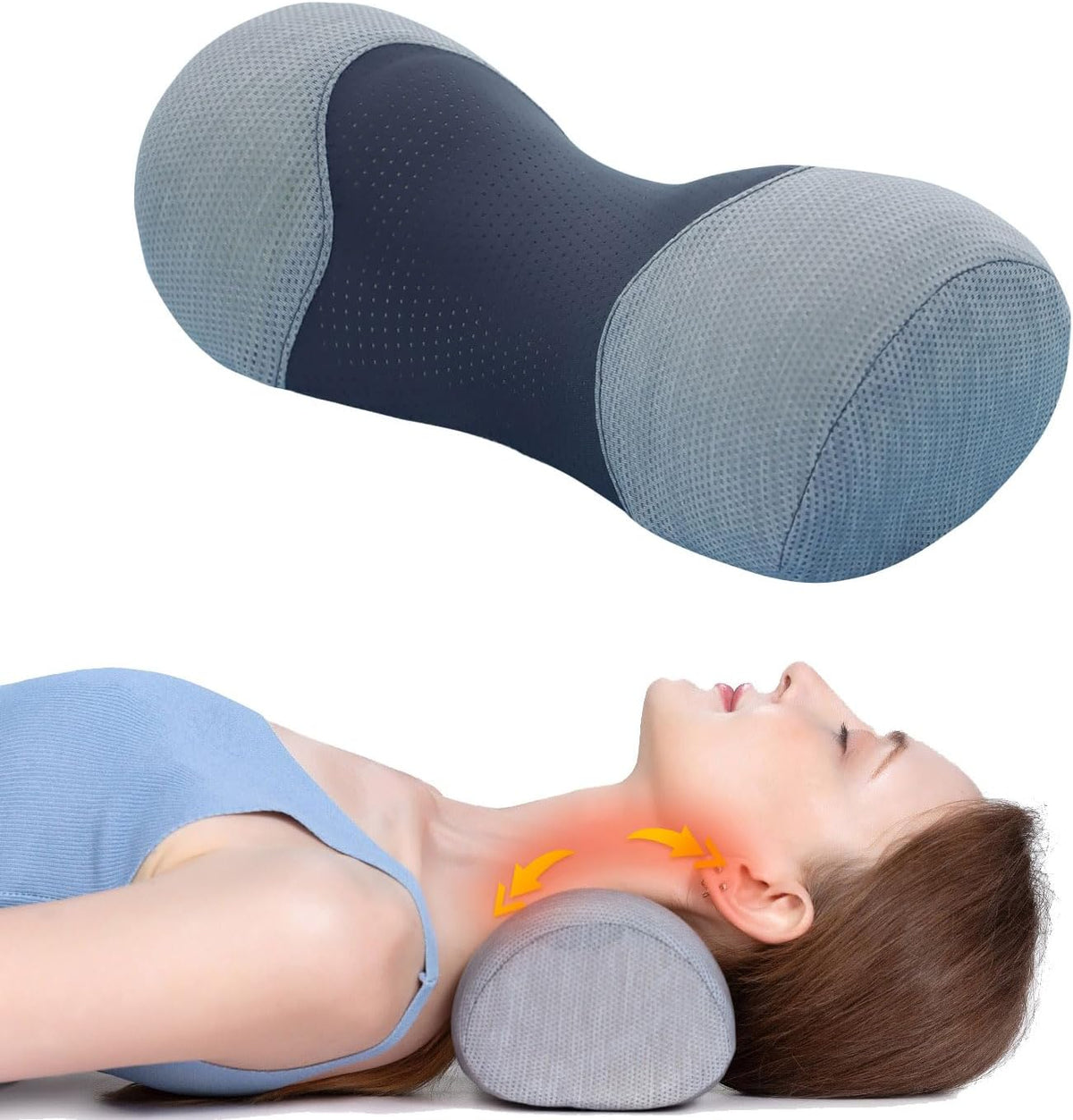 Bespilow Small Neck Roll Pillow for Sleeping, Neck Pillows for Pain Relief