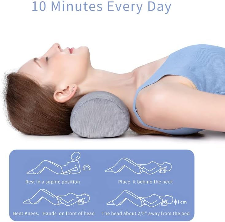 Bespilow Small Neck Roll Pillow for Sleeping, Neck Pillows for Pain Relief
