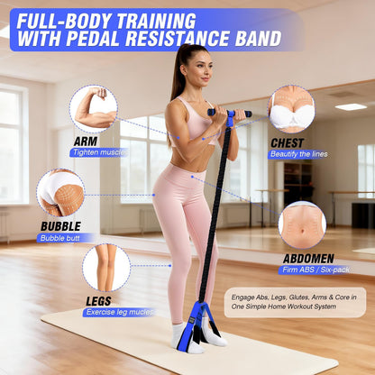 Pedal Resistance Bands with Handles, Upgrade Women Exercise Bands for Full Body Training, Core, ABS, Legs, Glutes, Arms, Pilates, Physical Therapy, Strength, Sit Up Equipment for Home Workout