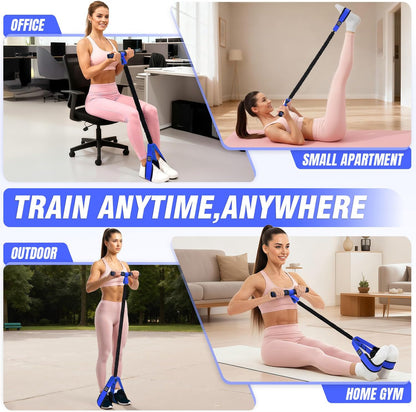 Pedal Resistance Bands with Handles, Upgrade Women Exercise Bands for Full Body Training, Core, ABS, Legs, Glutes, Arms, Pilates, Physical Therapy, Strength, Sit Up Equipment for Home Workout