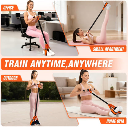Pedal Resistance Bands with Handles, Upgrade Women Exercise Bands for Full Body Training, Core, ABS, Legs, Glutes, Arms, Pilates, Physical Therapy, Strength, Sit Up Equipment for Home Workout