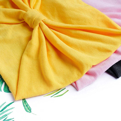 Wide Headbands Stretch Turban Knotted Hairbands Elastic Yoga Workout Sweatband Running Sport Head Scarf Large African Head Wraps for Women 4 Pcs (Set A)