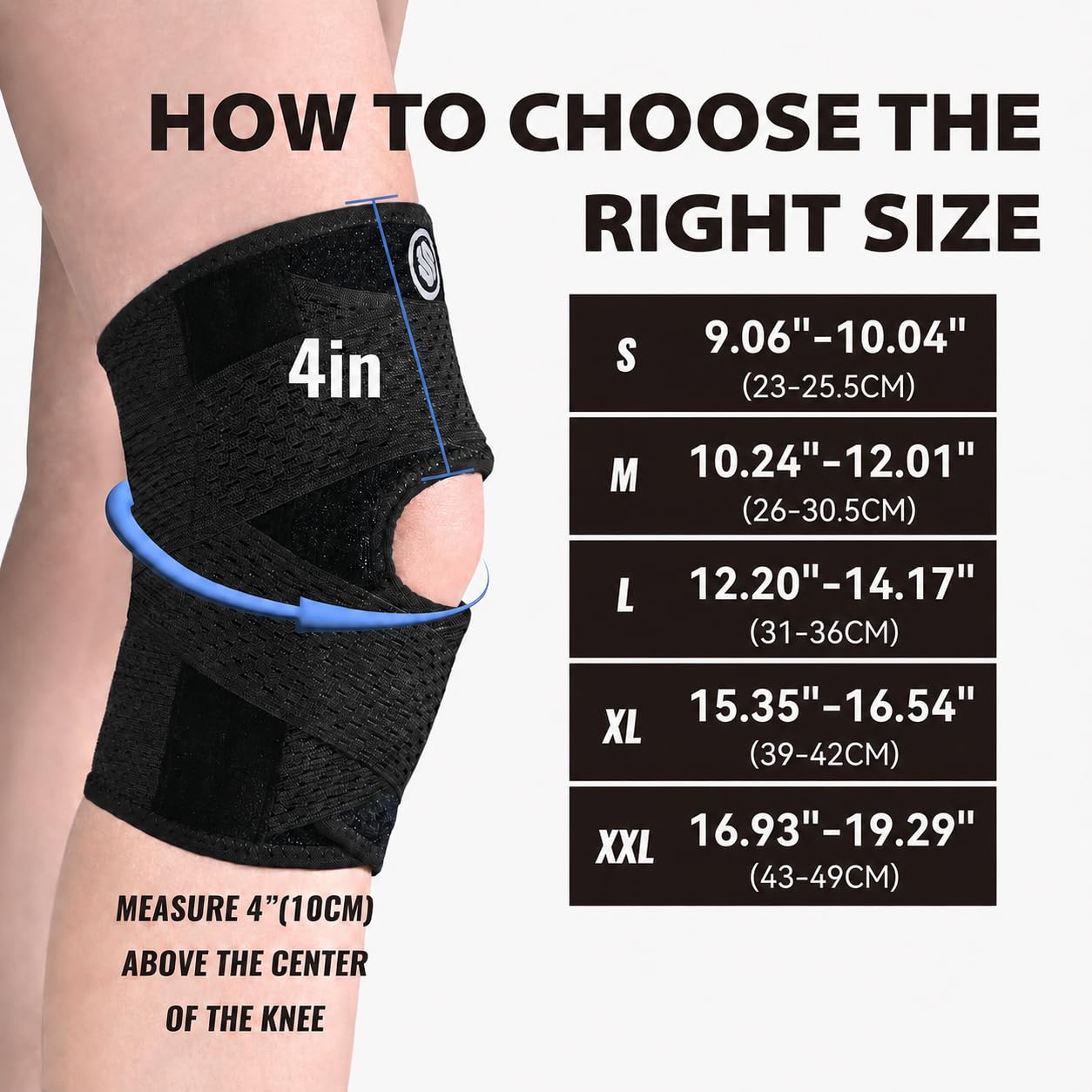 Knee Brace with Side Stabilizers for Knee Pain, Adjustable Knee Support for Meniscus Tear ACL MCL Arthritis Injury Recovery, Breathable Knee Wrap for Men & Women, Workout, Sports (Black, XX-Large)