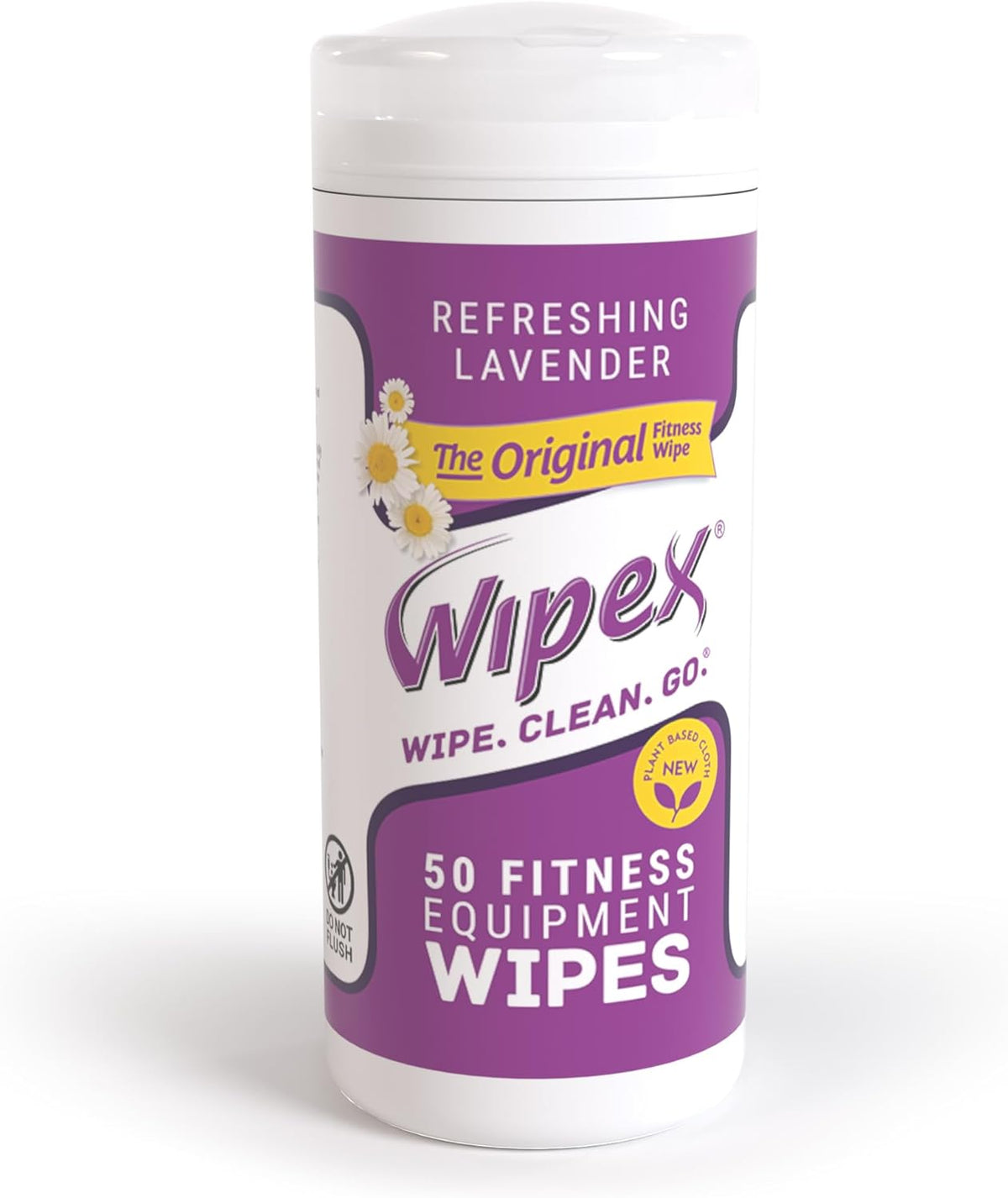 Original Fitness Equipment Wipes -EWG Verified - 50 Count Plant-Based No-Lint Cloth Gym Wipes for Workout Equipment, Yoga Mat Cleaner, Peloton Cleaner with Lavender Essential Oil & Vinegar