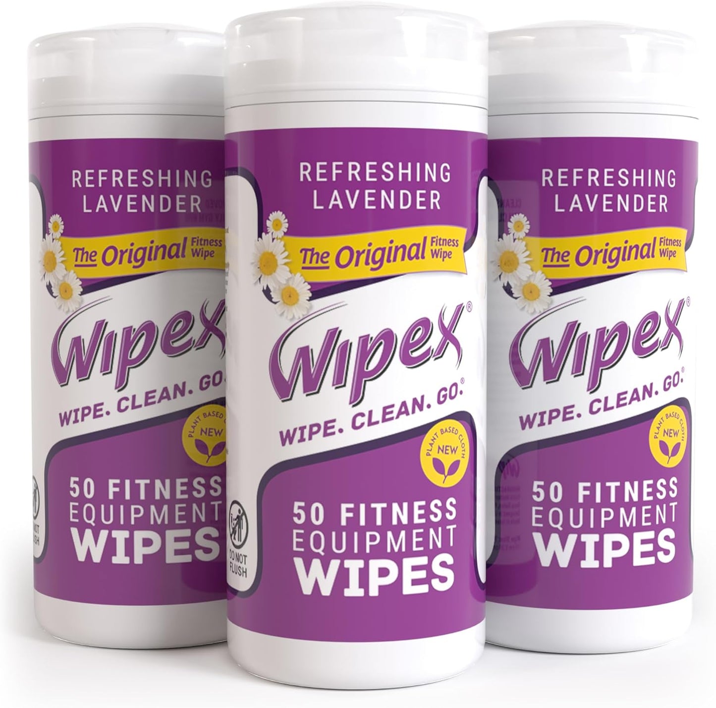 Original Fitness Equipment Wipes -EWG Verified - 50 Count Plant-Based No-Lint Cloth Gym Wipes for Workout Equipment, Yoga Mat Cleaner, Peloton Cleaner with Lavender Essential Oil & Vinegar