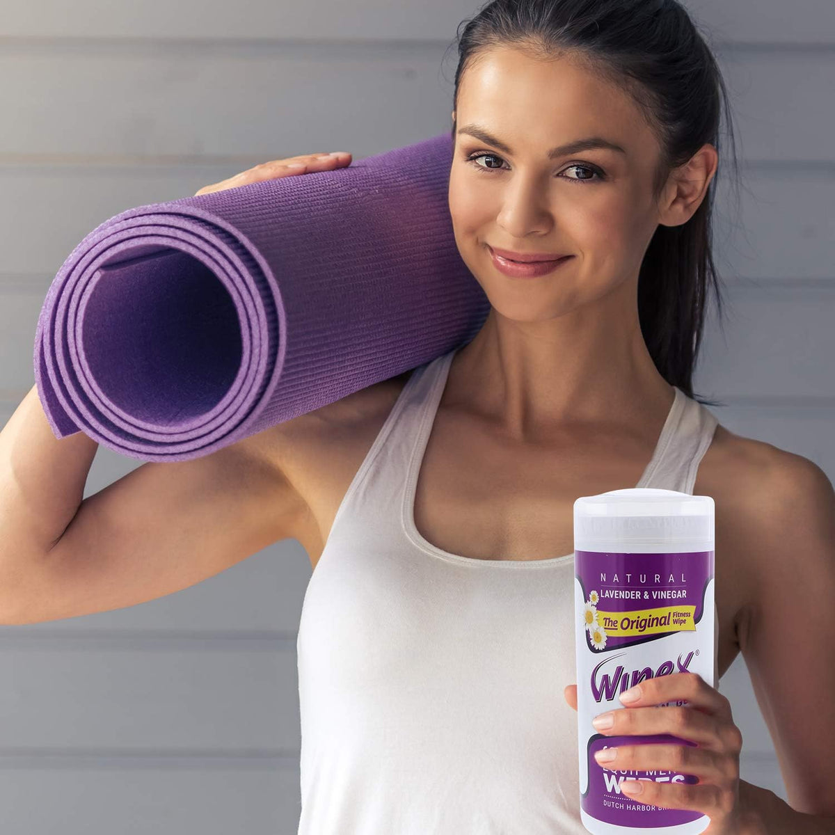 Original Fitness Equipment Wipes -EWG Verified - 50 Count Plant-Based No-Lint Cloth Gym Wipes for Workout Equipment, Yoga Mat Cleaner, Peloton Cleaner with Lavender Essential Oil & Vinegar