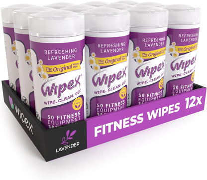 Original Fitness Equipment Wipes -EWG Verified - 50 Count Plant-Based No-Lint Cloth Gym Wipes for Workout Equipment, Yoga Mat Cleaner, Peloton Cleaner with Lavender Essential Oil & Vinegar