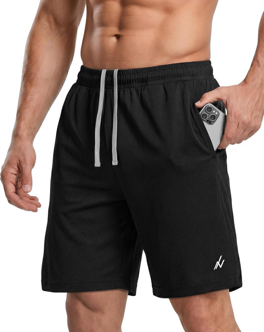 Men's Athletic Shorts Quick Dry Loose-Fit Lightweight Running Workout Gym Shorts with Pockets