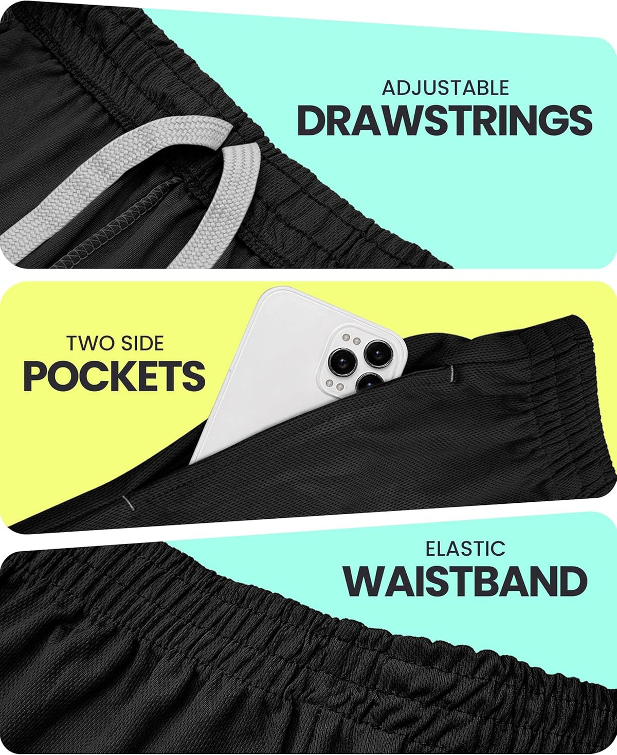 Men's Athletic Shorts Quick Dry Loose-Fit Lightweight Running Workout Gym Shorts with Pockets