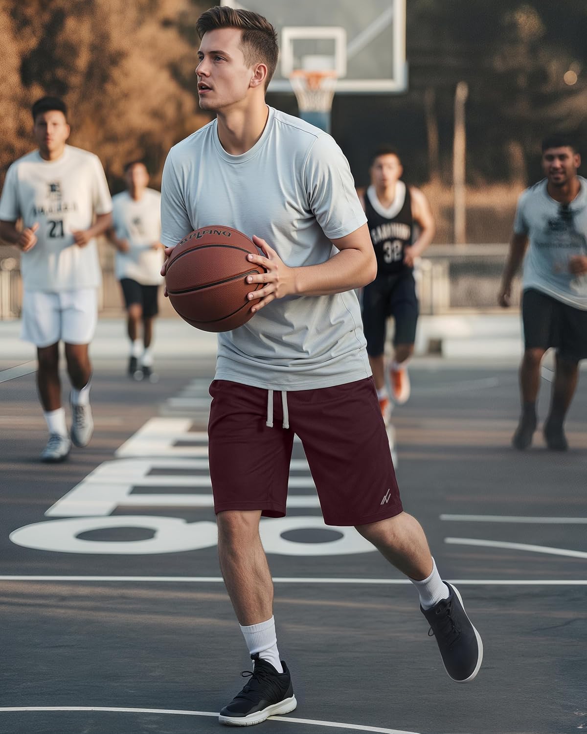 Men's Athletic Shorts Quick Dry Loose-Fit Lightweight Running Workout Gym Shorts with Pockets