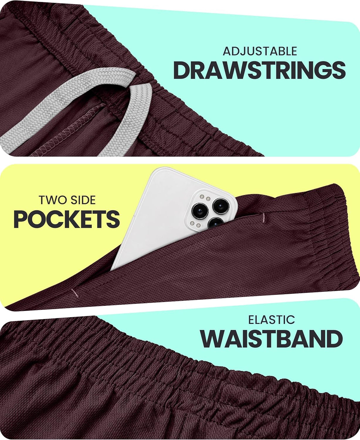 Men's Athletic Shorts Quick Dry Loose-Fit Lightweight Running Workout Gym Shorts with Pockets