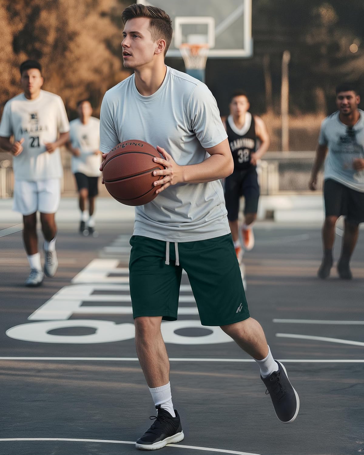 Men's Athletic Shorts Quick Dry Loose-Fit Lightweight Running Workout Gym Shorts with Pockets