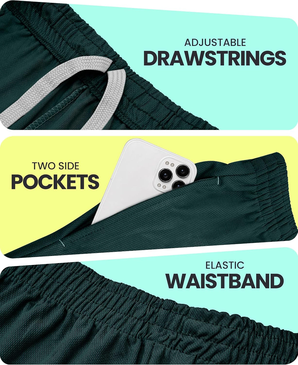 Men's Athletic Shorts Quick Dry Loose-Fit Lightweight Running Workout Gym Shorts with Pockets