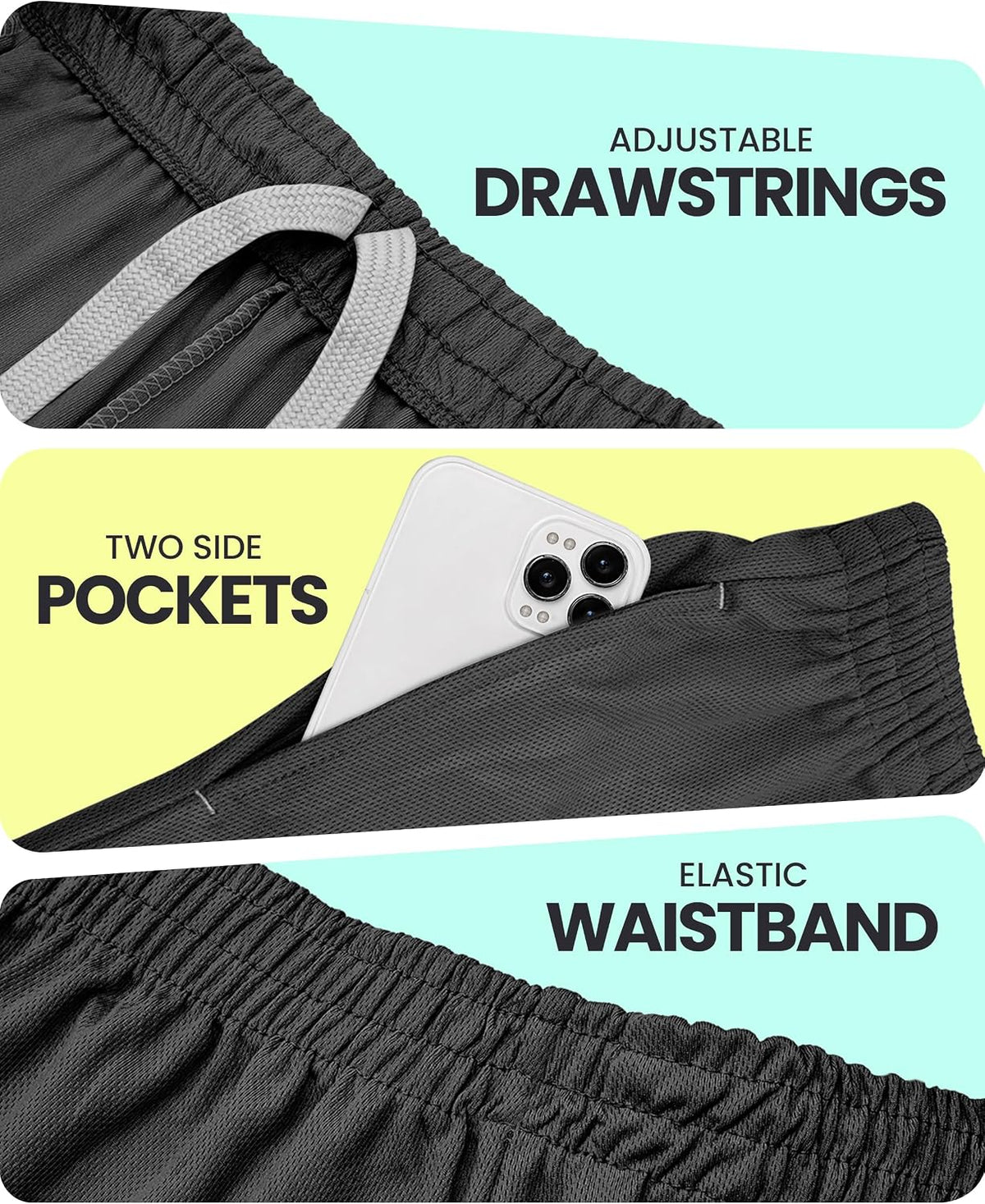 Men's Athletic Shorts Quick Dry Loose-Fit Lightweight Running Workout Gym Shorts with Pockets