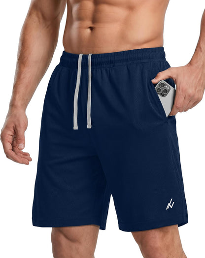 Men's Athletic Shorts Quick Dry Loose-Fit Lightweight Running Workout Gym Shorts with Pockets