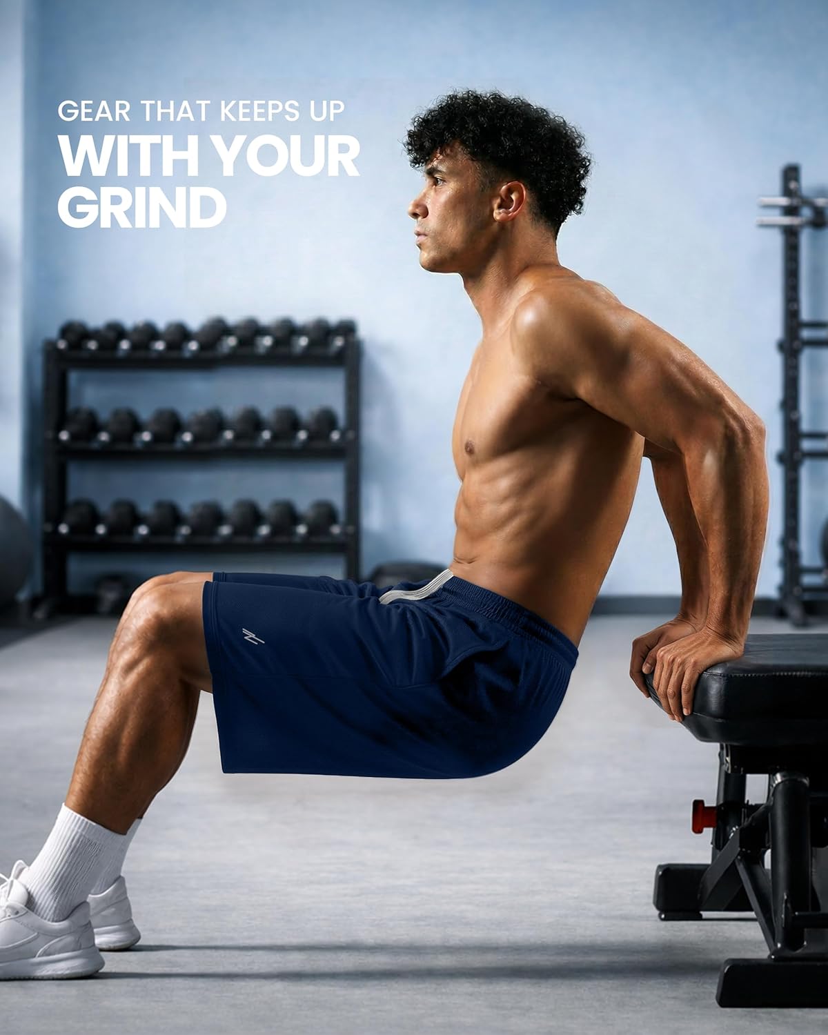 Men's Athletic Shorts Quick Dry Loose-Fit Lightweight Running Workout Gym Shorts with Pockets
