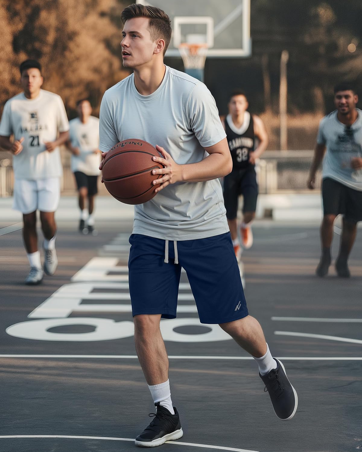 Men's Athletic Shorts Quick Dry Loose-Fit Lightweight Running Workout Gym Shorts with Pockets