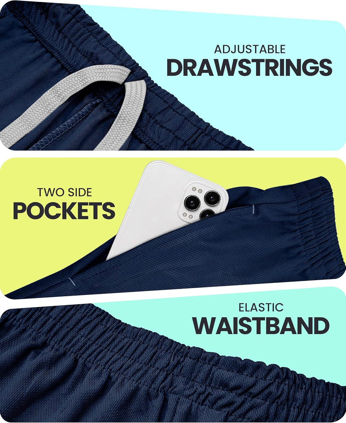 Men's Athletic Shorts Quick Dry Loose-Fit Lightweight Running Workout Gym Shorts with Pockets