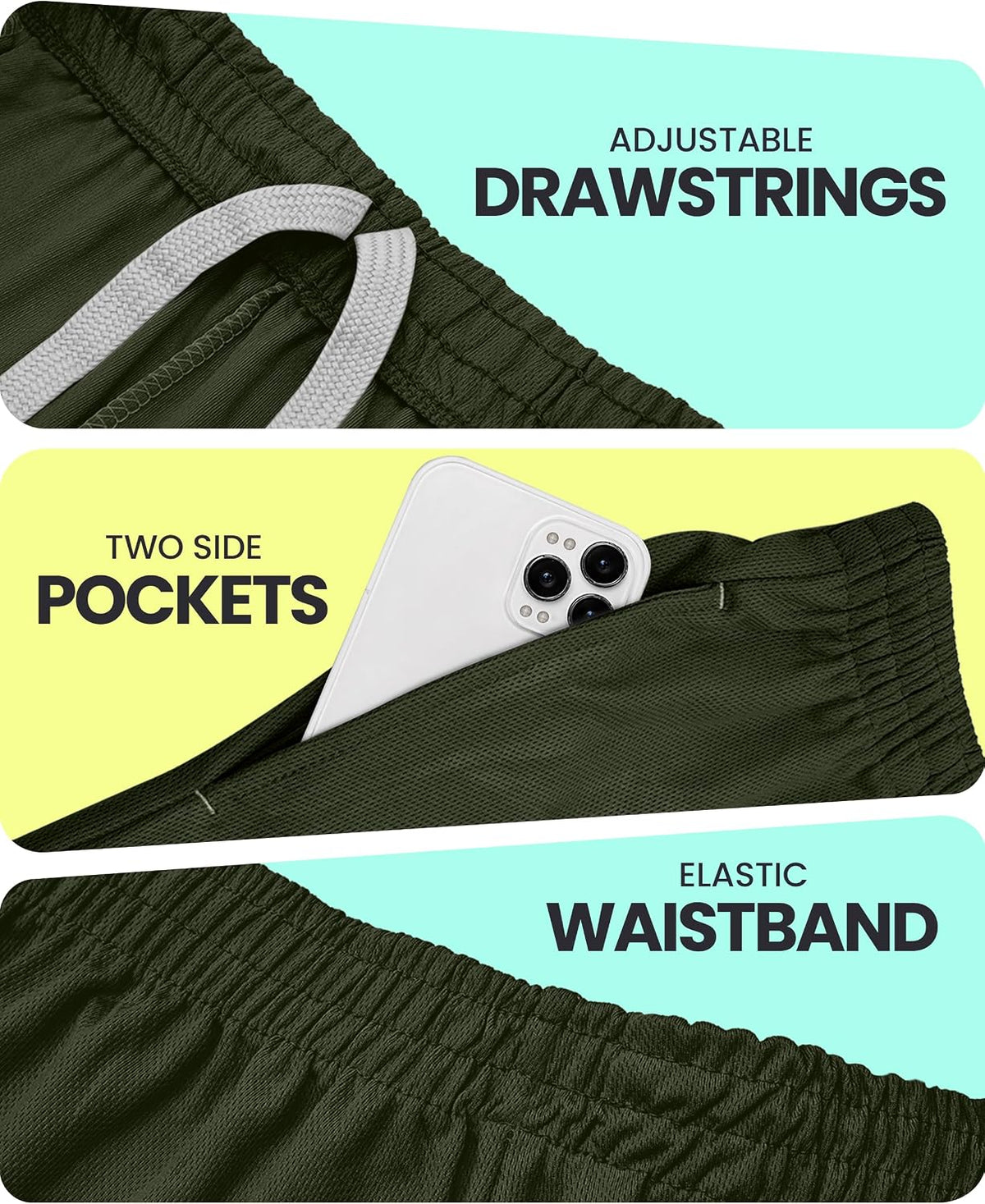 Men's Athletic Shorts Quick Dry Loose-Fit Lightweight Running Workout Gym Shorts with Pockets