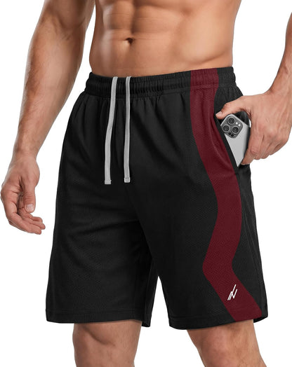 Men's Athletic Shorts Quick Dry Loose-Fit Lightweight Running Workout Gym Shorts with Pockets