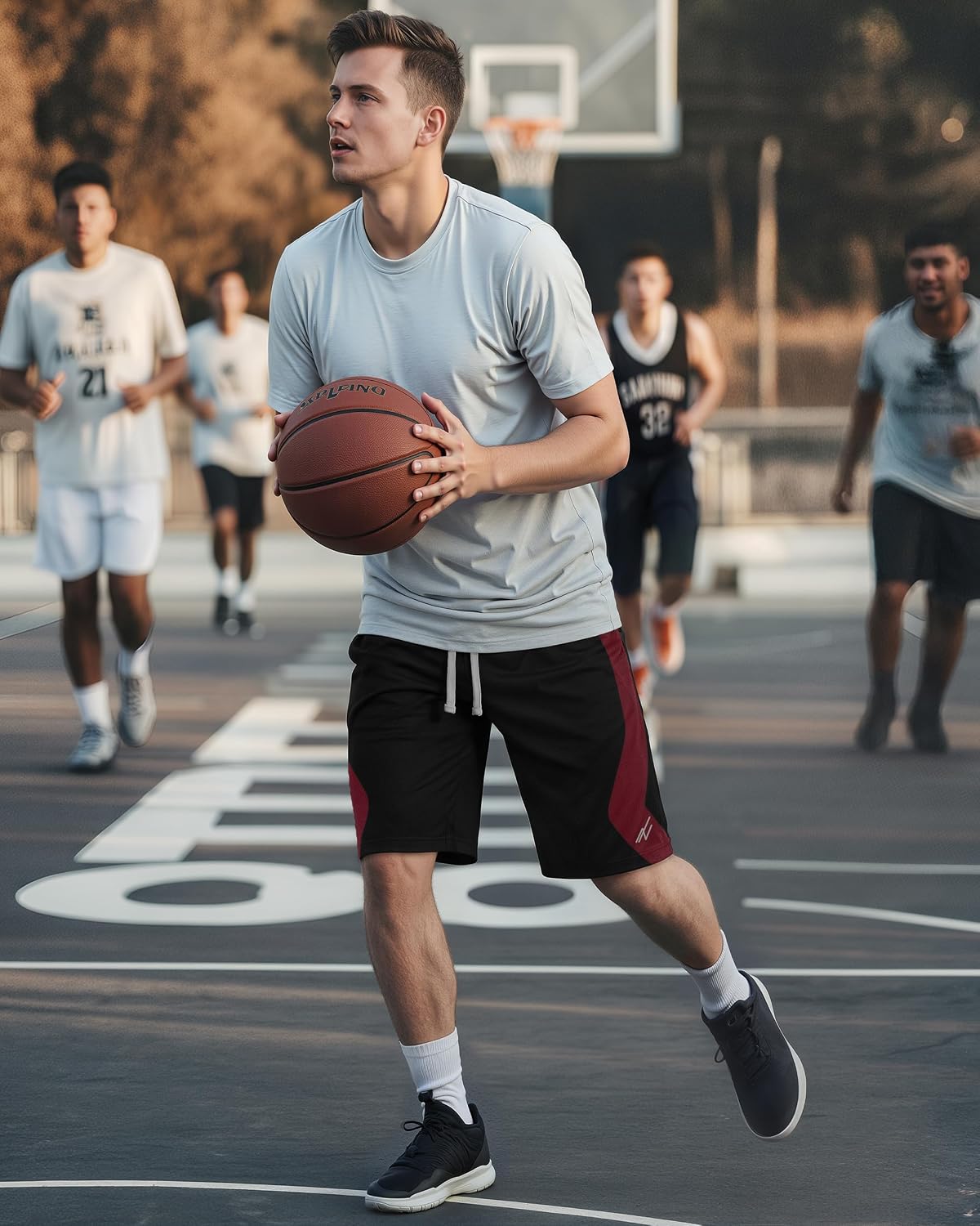 Men's Athletic Shorts Quick Dry Loose-Fit Lightweight Running Workout Gym Shorts with Pockets