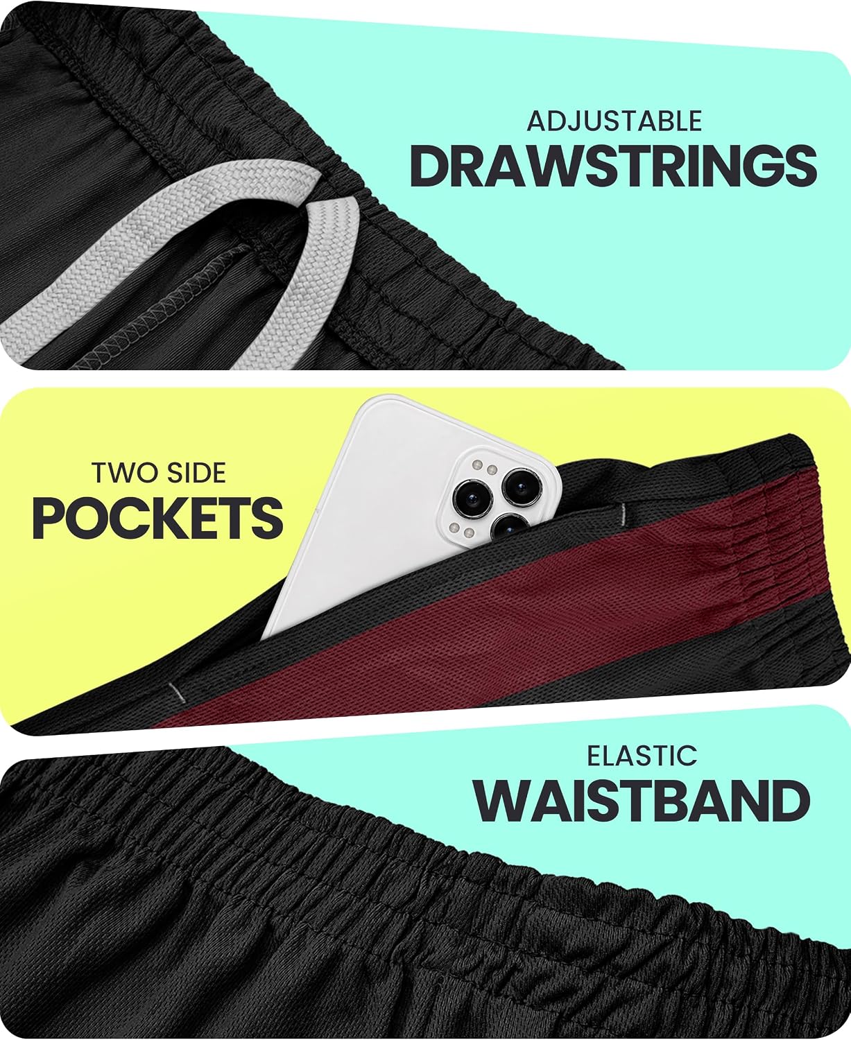 Men's Athletic Shorts Quick Dry Loose-Fit Lightweight Running Workout Gym Shorts with Pockets