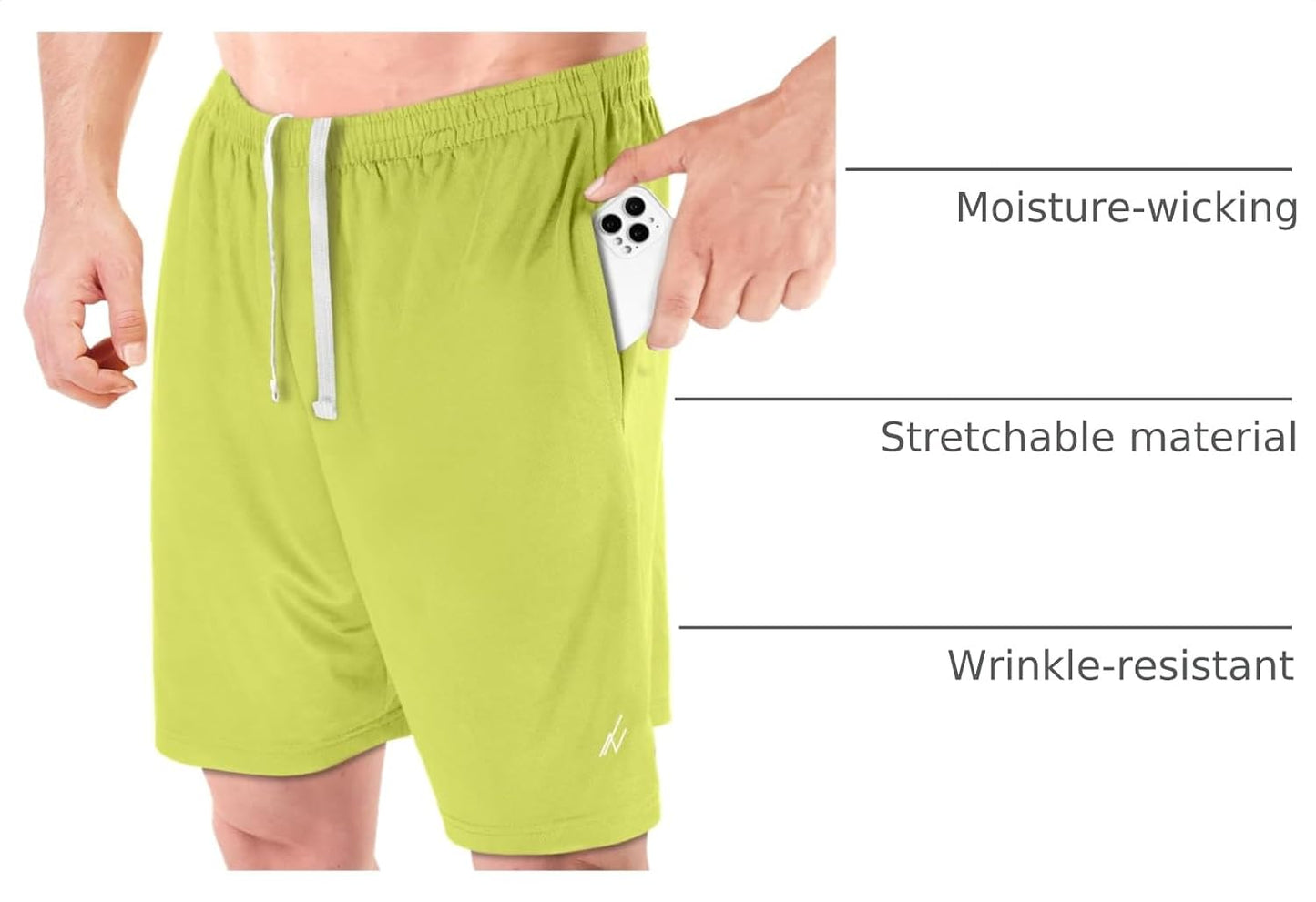 Men's Athletic Shorts Quick Dry Loose-Fit Lightweight Running Workout Gym Shorts with Pockets