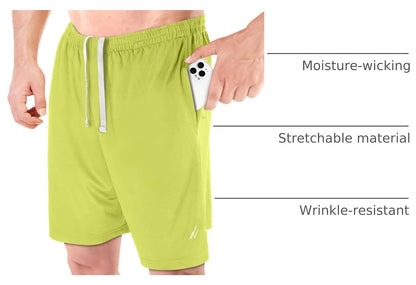 Men's Athletic Shorts Quick Dry Loose-Fit Lightweight Running Workout Gym Shorts with Pockets